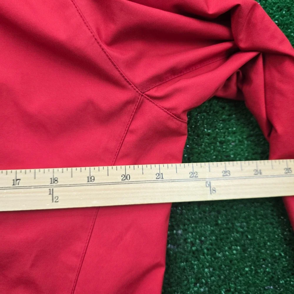 Nike Jacket Youth XL Mens Small Red Y2K Full Zip Hooded Athletic Training Casual